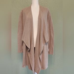 Barefoot Dreams CozyChic Lite Island Wrap Cardigan Style 903 Pockets L/XL Stone